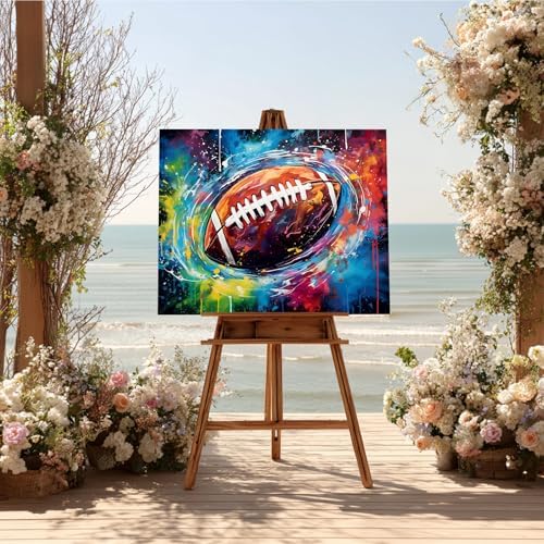 Reivworl Football Paint by Numbers Kit for Adults Beginner, 20" Wx16 L Football Paint by Number for Adult, Acrylic Painting Kits with Canvas for Gifts and Wall Decor - Image 3