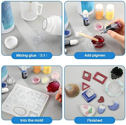 Patelai 4 Pcs Resin Earring Molds for Jewelry Making Kit, Geometric - Image 5