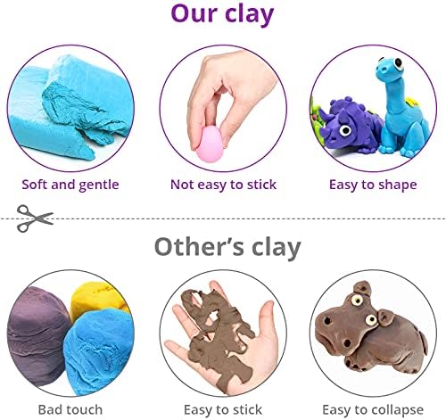 Air Dry Modeling Clay Kit - 24 Colors with 3 Sculpting Tools - Magic Foam Clay for Kids & Adults - DIY Molding Gift for Boys & Girls - Image 4
