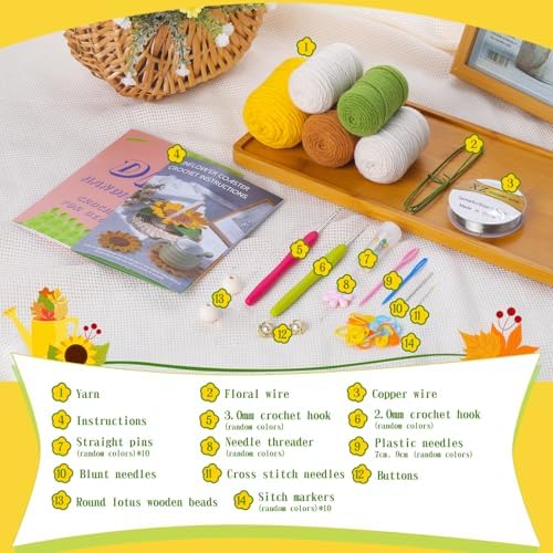 Yizzvb Crochet Kit, 5 Pcs Beginners Knitting Crochet Supplies - Image 2