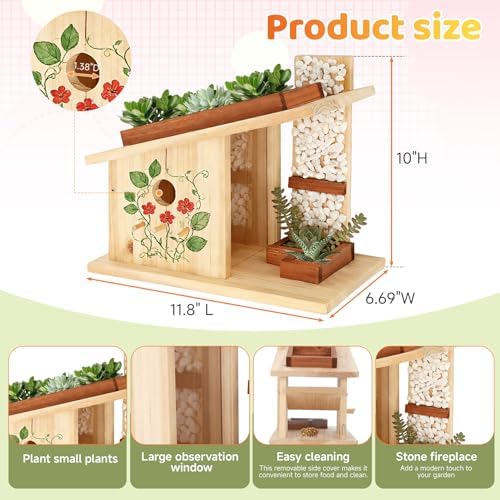 Modern Birdhouse Woodworking Kit, Natural Cedar Wooden birdhouses for Outdoors with Paint Set, Creative DIY Birdhouse Gift, Build Your Own Bird House Kit - Image 3