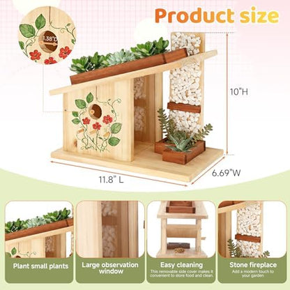 Modern Birdhouse Woodworking Kit, Natural Cedar Wooden birdhouses for Outdoors with Paint Set, Creative DIY Birdhouse Gift, Build Your Own Bird House Kit - Image 3