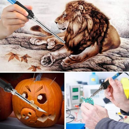 23Pcs Wood Burning Tips, Wood Burning Kit Carving Iron Paste Tool for Adult Embossing Birthday Wedding Anniversary Halloween Christmas Beginner DIY Gift - Image 2