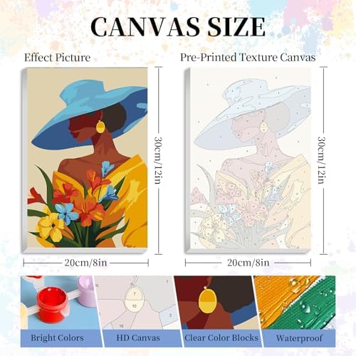 Framed Paint by Numbers Kit for Adults Beginners – Elegant Black Woman - Image 3