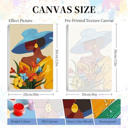 Framed Paint by Numbers Kit for Adults Beginners – Elegant Black Woman - Image 3