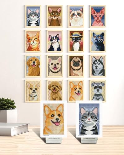 forever young Cats & Dogs Minigem Diamond Art Kits, 5x7 Inch Postcard-Style - Image 6