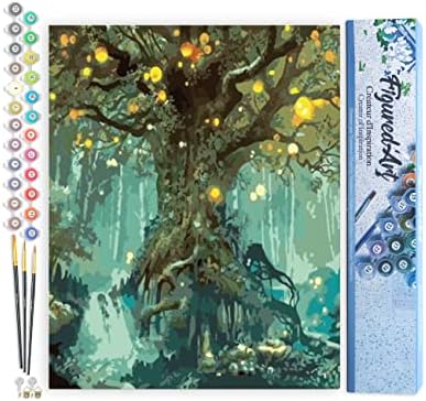 Figured'Art Paint by Numbers Kit for Adults Fairy Tree 16"x20" - Craft Art Painting DIY Kit Rolled Canvas Without Frame by FiguredArt
