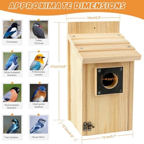 Wooden Bird Houses for Outside with Paint Set, Crafts & DIY Birdhouse Kits for Adults & Kids to Build, Bird House Outdoor for Bluebird Finch Swallow Wren Chickadee - Image 3
