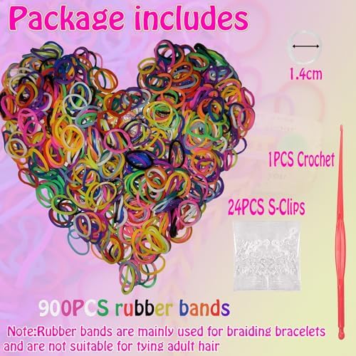 Loom Rubber Band Refill, Mixed Color 900 Pcs. - Image 2