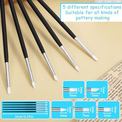 15 PCS Silicone Sculpting Tools Clay Silicone Smoothing Polymer Clay Shaper Tool Pottery Shaping Tool for DIY Crafts Nail Art Pottery - Image 3
