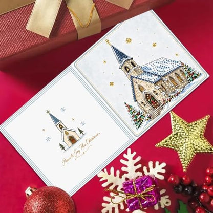 BAYUNOE 6Pcs Christmas Diamond Art Painting Greeting Card Kit with Envelope - Image 4