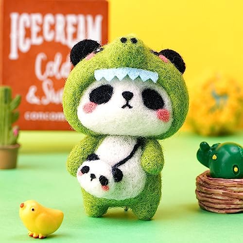 GOTOTOP Needle Felting Kit, Wool Felt Panda Pendant DIY Craft Set, Beginner Friendly Handmade Project, Compact 100 G Materials Kit for Kids Teens Adults Home Craft Time (#2) - Image 6