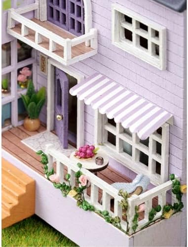 MAGQOO DIY Miniature Dollhouse Kit with Furniture 1:100 Scale Creative Room Mini Wooden Doll House Accessories DIY Miniature House Kit(Happy Manor) - Image 4