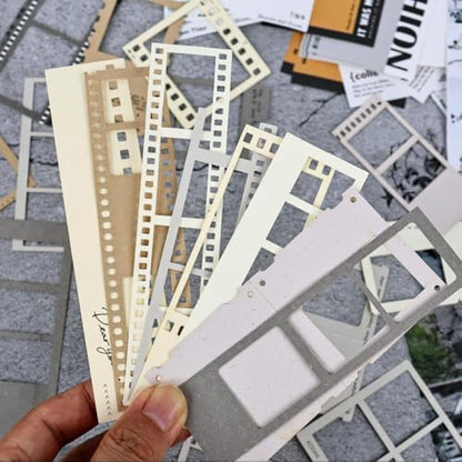 Diuhofart Vintage Scrapbook Supplies Kit, 80Pcs Diecut Film Strips Photo Frames Stickers for Junk Journal Supplies, Scrap Booking Materials, Quote Stickers for Journaling, Scrapbooking, Crafts Arts - Image 6