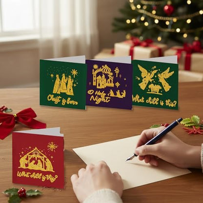 6 Pack Diamond Art Painting Christmas Nativity Religious Greeting Cards with Envelopes, DIY Card Making Kits for Adults, Diamond Art Postcards for Holiday Blessing - Image 4