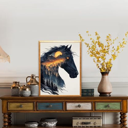 NZNANCHU Paint by Number for Adult,DIY Animal Painting Kits for Adults,Color by Numbers,Horse Paint by Number Canvas Crafts Watercolor for Beginners Hoom Decor (Horse) - Image 2