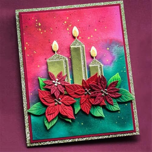 Scrapbooking Die-Cuts, Christmas Metal Cutting Dies for Card Making, Paper Craft Punch Template, Background Embossing Stencils, DIY Album Décor (Christmas Flowers- 10.2x11cm) - Image 4