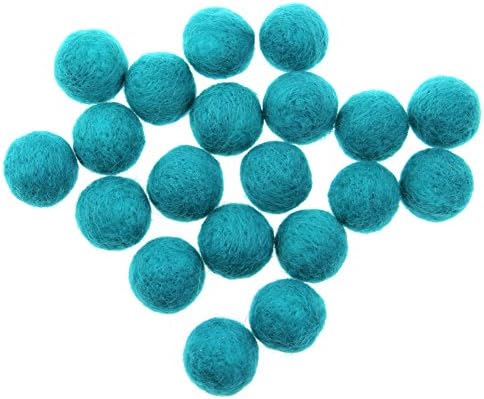 Zasy 30mm Needle Wool Felt Balls Foam Filled Wool Felt Pom Pom Home Decor DIY (Turquoise) by Zasy