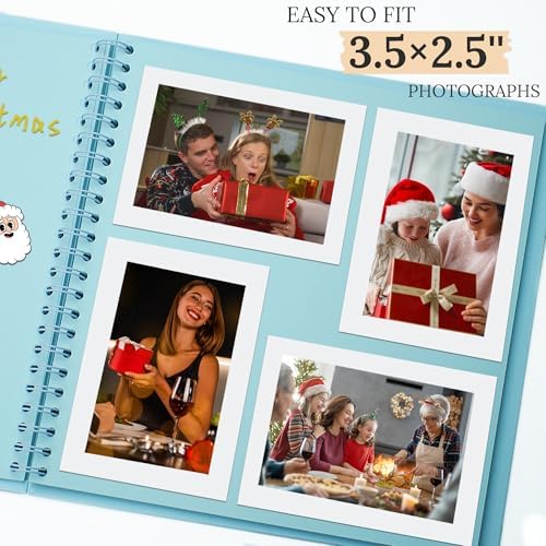 Polaroid Scrapbook Photo Album 7"x7" 20 Sheets 40 Pages Kraft Paper Blue - Image 4