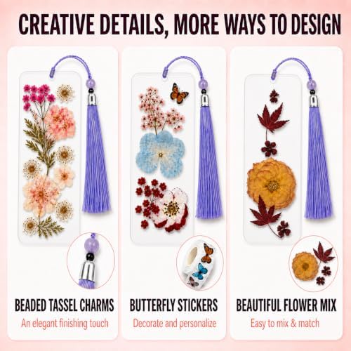 Corerpin 656 PCS Pressed Flower Bookmark Making Kit(Laminator Required) - Image 3