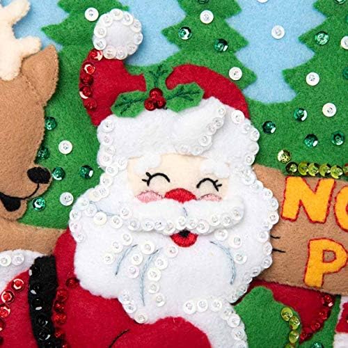 Bucilla 89228E Felt Applique Christmas Stocking Kit, 18", North Pole Santa - Image 3