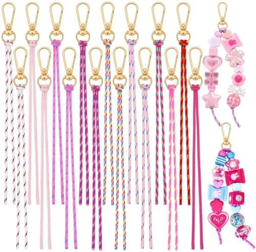 Wurosi 16 Pcs Paracord for Keychain Making, Beadable Keychain Making Kit by Unknown