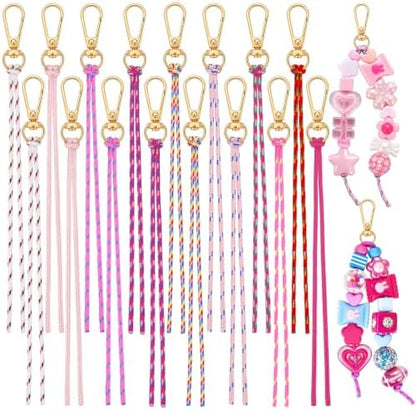 Wurosi 16 Pcs Paracord for Keychain Making, Beadable Keychain Making Kit by Unknown