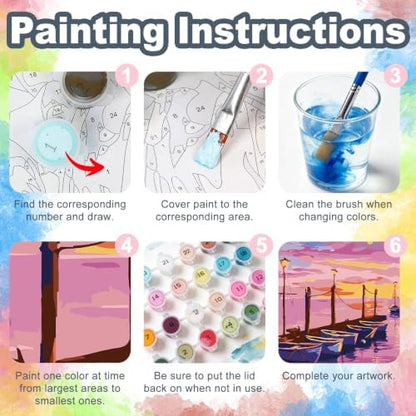 Kalonyth Boat Framed Paint by Numbers Kit for Adults Beginner 8x12 inch - Image 6