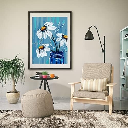 Ginkko Paint by Numbers for Adults Kids Beginners with Wooden Frame Easy Acrylic on Canvas 12x16 inch with Paints and Brushes, Vase Flower(Include Framed) - Image 5