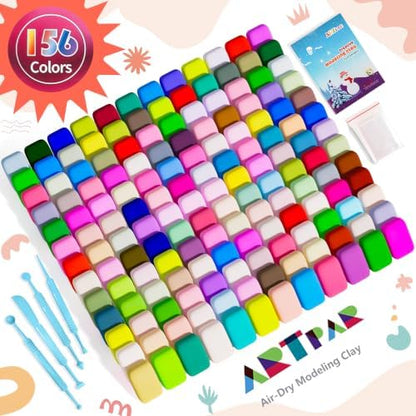 A‌RTPAR Air Dry Clay 156 Colors,Modeling Magic Clay for Kids Bulk Craft Kit - Image 2