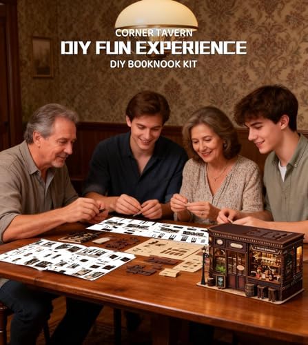 Roroom DIY Miniature House Kit, Vintage Corner Tavern Dollhouse Kit - Image 5