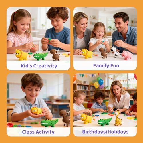 Both idea Air Dry Clay Kit Air Clay Kit Air Dry Clay Kits for Kids Air Clay Craft Clay Set Molding Foam Soft Air Dough Clay Craft for Classroom DIY Projects Brthday Gifts Party - Image 6
