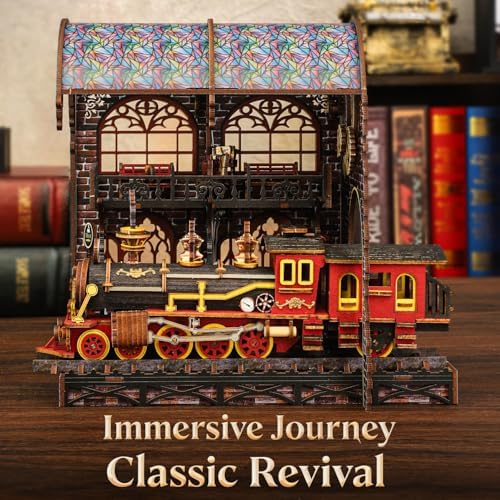 Book Nook Kit - DIY Miniature House Kit for Adults, LED 3D Puzzle Magic Station Book Nook Kits, Crafted in Premium Wood - Zero Platform - Image 5