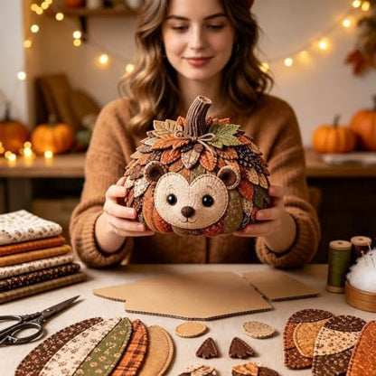 2PCS DIY Animal Pumpkin Sewing Kit - Autumn Fabric Animal Pumpkin Craft Set for Adults Beginners - Thanksgiving Handmade Fall Patchwork Craft Kit for Holiday Decor - Image 6