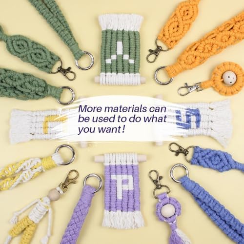 BUFANTL DIY Macrame Kit for Adults Beginners, 77 PCS Macrame Supplies with 9 Projects, 6 Colors Macrame Cord & Full Craft Materials, Great Gift Idea for Craft Lovers - Image 4