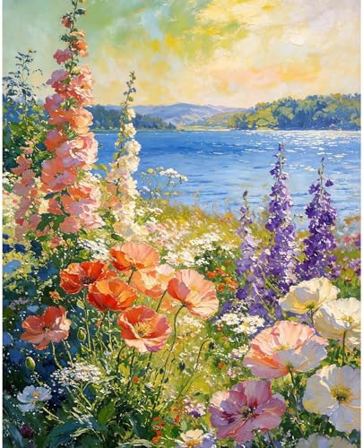 Dawnsphere Flowers Paint by Numbers Kit for Adults Without Frame 16x20 in by Dawnsphere
