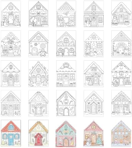 VYRANA Christmas DIY Coloring Greeting Cards, 20Pcs Holiday Blank Art Paper Cards for Kids Adults, Festive Xmas Party Craft Supplies, Gift Ideas for Mom, Friends, Thank You & Greeting Card Collection by VYRANA