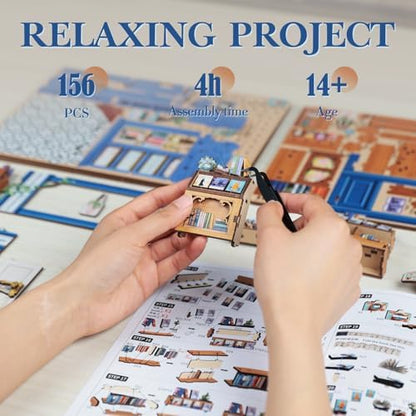 Fsolis Book Nook Kit 3D Wooden Puzzles for Adults - Image 4