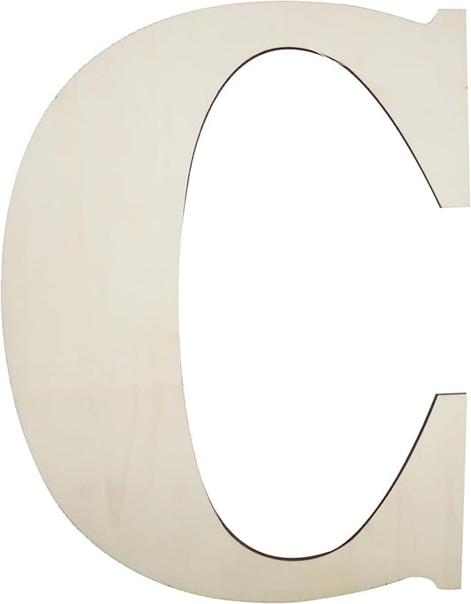 Big Unfinished Wooden Letters for Wall Decor 12 Inch Large Wooden Alphabet Blank Unfinished Wooden Letters for Craft Projects Birthday Party Wedding Wine Bar Sign - C