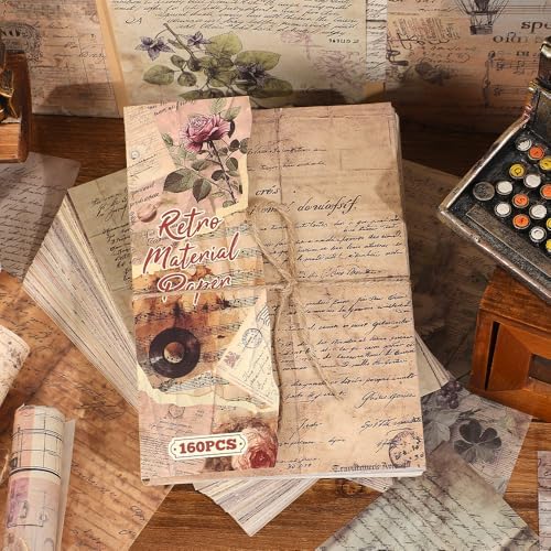 icceemee 160 Sheets of pinstripe Scrapbook Paper, journaling Scrapbook Supplies Craft Collage Paper Set, Junk Journal Bullet Journal Poster Room Decor for Card Making Decorative Gifts - Image 6