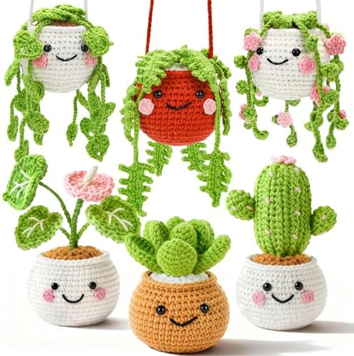 Joyclub Crochet Kit for Beginners 6 Fake Plants with Video for Adults by Joyclub