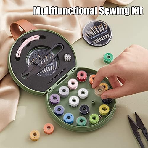 ZUNON Sewing Kit, Travel Mini Sewing Kits for Adults Suppliers Repair Project Kit Needle Family Sewing Thread Accessories Traveler Beginner Emergency Kids DIY Organizer Plastic(Green Sewing kit) - Image 4