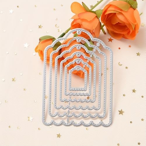 Lapoo Cutting Die for Scrapbooking, 3D Backgrounds Frame New Cutting Dies DIY Album Card Making Decor Paper Craft Metal Die Cuts Party Decorations (Multiple Label Boxes 4.7 x 3.3 in) - Image 3