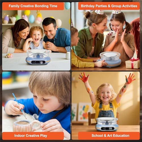 Funspire Pottery Wheel for Kids,mini Pottery Wheel for Children and Beginners - 4.7-inch Electric Pottery Wheel with Adjustable Speed, Low Noise, Precise Control, Includes 16 Pottery Tools - Image 7