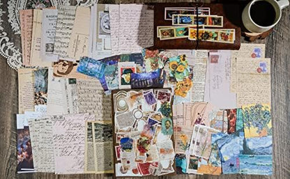 Knaid Vintage Scrapbook Supplies Pack (200 Pieces) for Junk Journal Bullet Journals Planners Aesthetic Paper Stickers Craft Kits Cottagecore Collage Album (Artistic) - Image 7