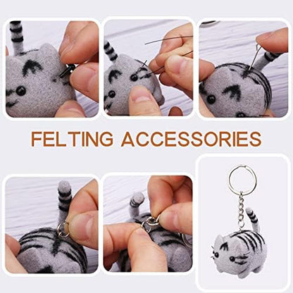 QMNNMA Felting Kit for Beginner, Tabby Cat Wool Felting Kit for Beginner - Image 4