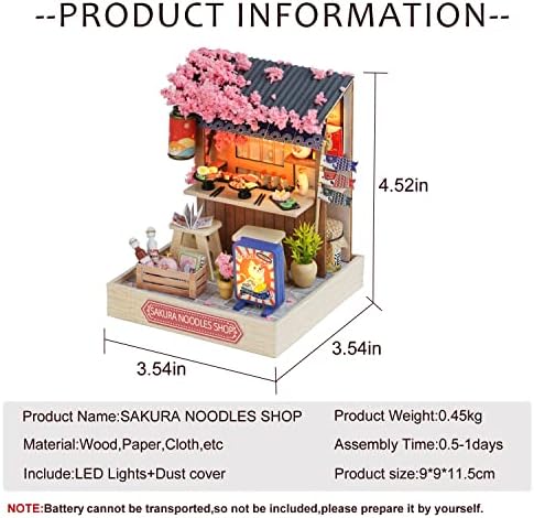 CUTEROOM DIY Doll House Miniature Furniture Wooden House Kit with Dust Cover & LED Light and Accessories - New Three Styles QT Series Dollhouse (QT041) - Image 5