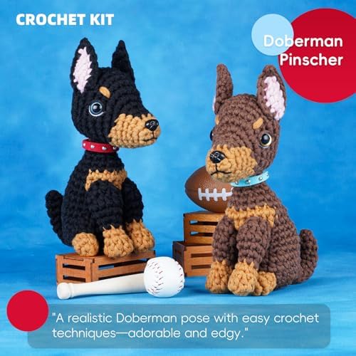Crochet Kit for Beginners, Doberman Animal Kits for Adults, Amigurumi Set - Image 2