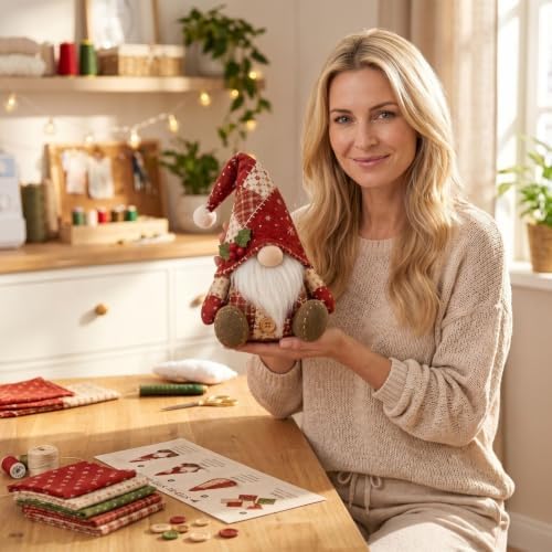 KIKX0DE DIY Patchwork Gnome Kit Sewing Pre-Cut Animal Christmas Craft Kit G - Image 5