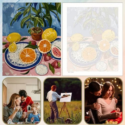 5DDIYART Paint by Numbers for Adults Beginner,Citrus Lemon Fruit Paint by Number Kits on Canvas Without Framed,Paint by Easy Acrylic Painting Home Wall Decor 16x20inch - Image 6
